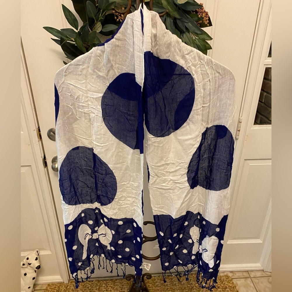 Disney Parks Minnie Mouse Polka Dot Lightweight Scarf with Fringe